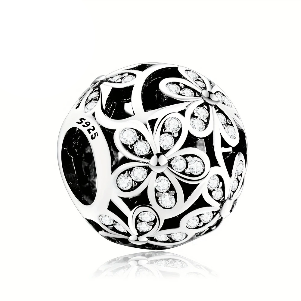 Meadow Blooms Silver Charm Silver Flower Charm